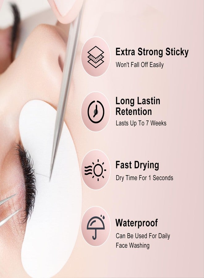 FADVAN Professional Eyelash Extension Glue - 1 Second Fast Dry, 8+ Weeks Retention, Strong Hold & Low Fume, Black Adhesive for Volume/Classic Hybrid Lashes, 5ml - Image 5